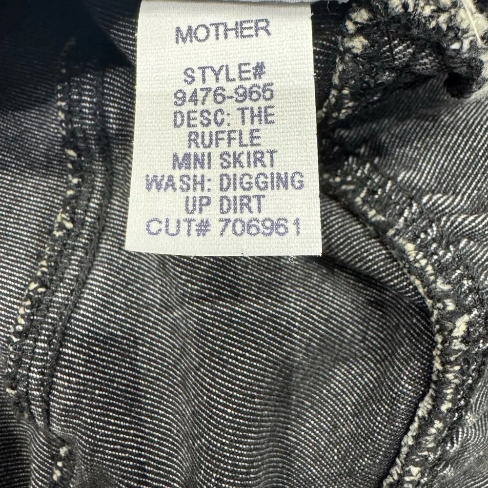 Mother NWT The Ruffle Tiered Mini Skirt Size 23 Dig Up Dirt Wash - Picture 8 of 9